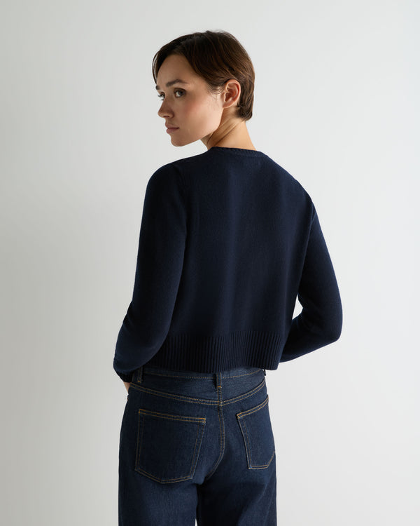 Women's Chunky Crop Cashmere Cardigan 4