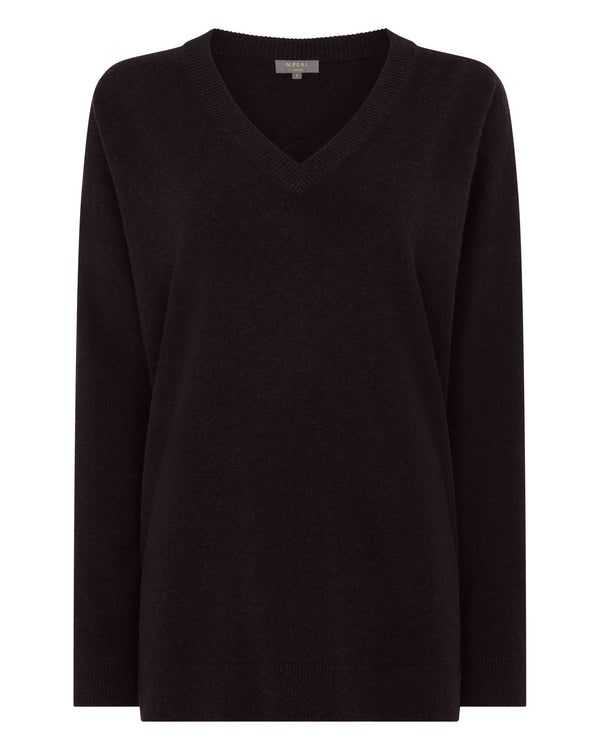 Women's Longline V Neck Cashmere Jumper 2