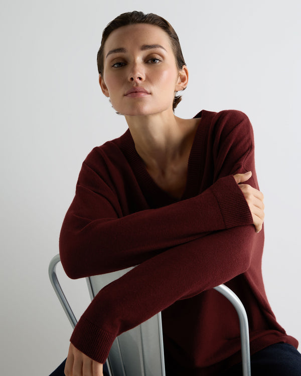 Women's Longline V Neck Cashmere Jumper 5