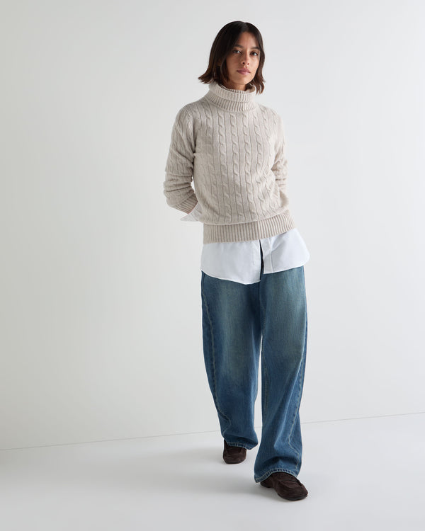 Women's Adelyn Cable Roll Cashmere Jumper 3