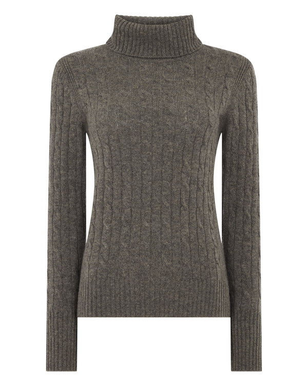 Women's Adelyn Cable Roll Cashmere Jumper 2