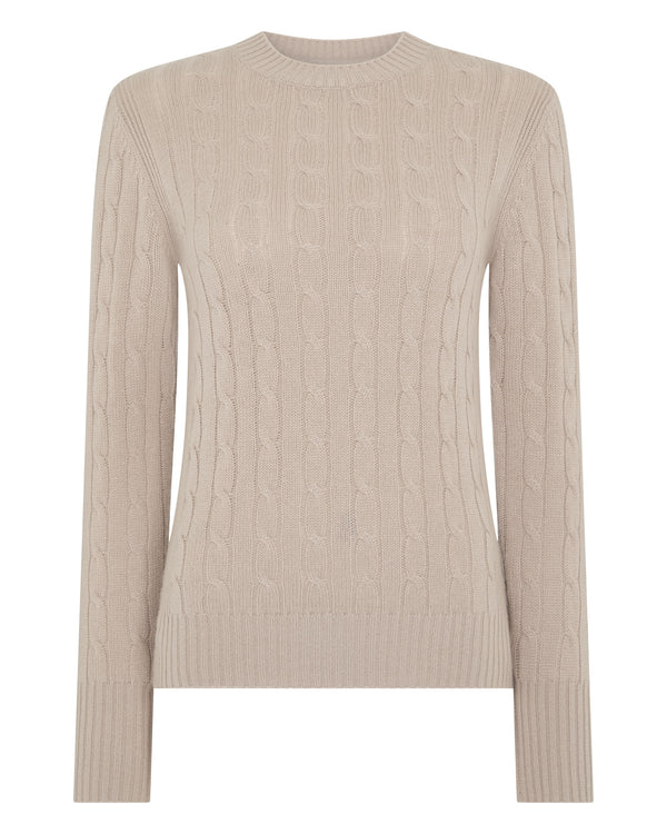 Women's Adelyn Cable Round Neck Cashmere Jumper 2