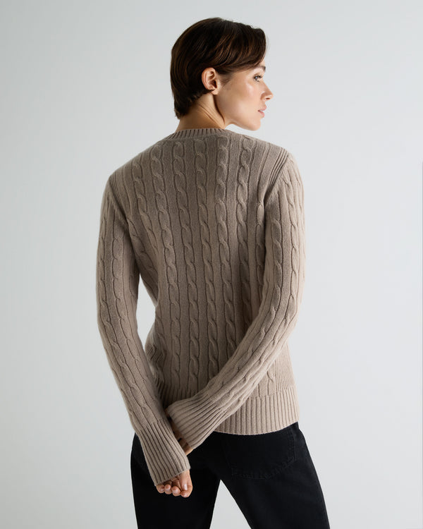 Women's Adelyn Cable Round Neck Cashmere Jumper 4