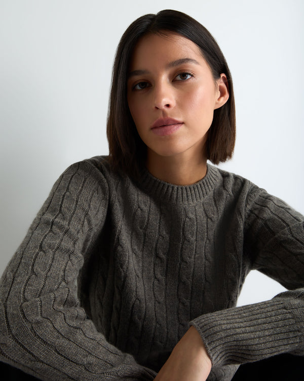 Women's Adelyn Cable Round Neck Cashmere Jumper 5