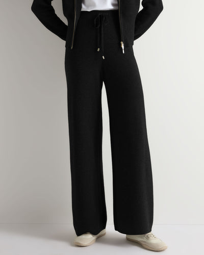 Women's Honeycomb Knit Cashmere Trouser Black