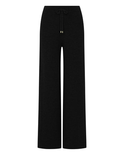 Women's Honeycomb Knit Cashmere Trouser Black