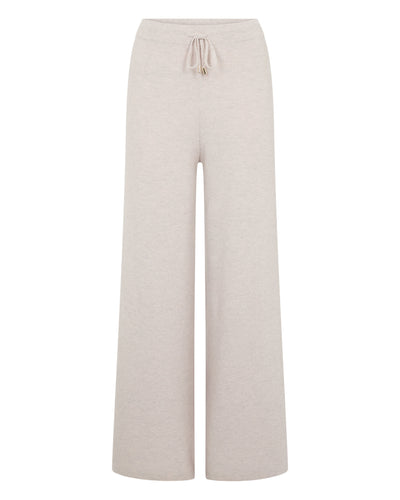 N.Peal Women's Honeycomb Knit Cashmere Trouser Pebble Grey