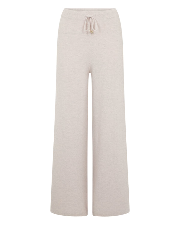 N.Peal Women's Honeycomb Knit Cashmere Trouser Pebble Grey