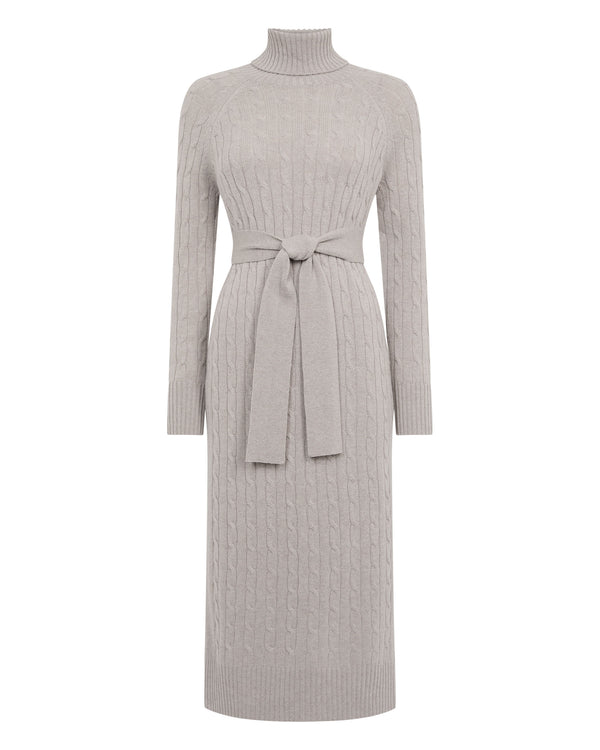 Women's Longline Cable Cashmere Dress 2