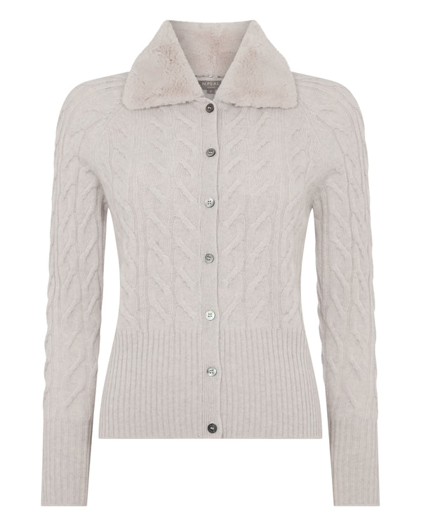 Women's Myla Fur Collar Cashmere Cardigan 10