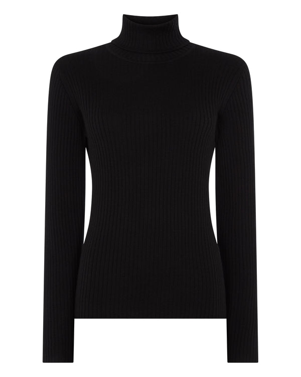 Women's Superfine Cashmere Ribbed Roll Neck Jumper 2