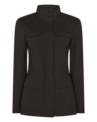 N.Peal Women's Avola Weatherproof Jacket Chocolate Brown