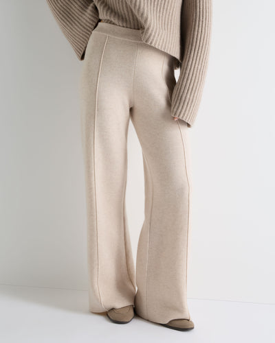 N.Peal Women's Double Face Trousers Ecru White