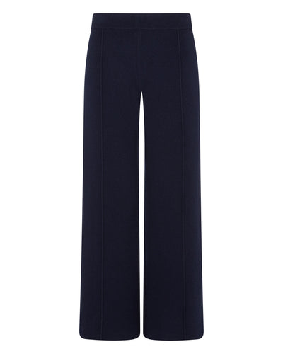 Women's Double Face Trousers Navy Blue
