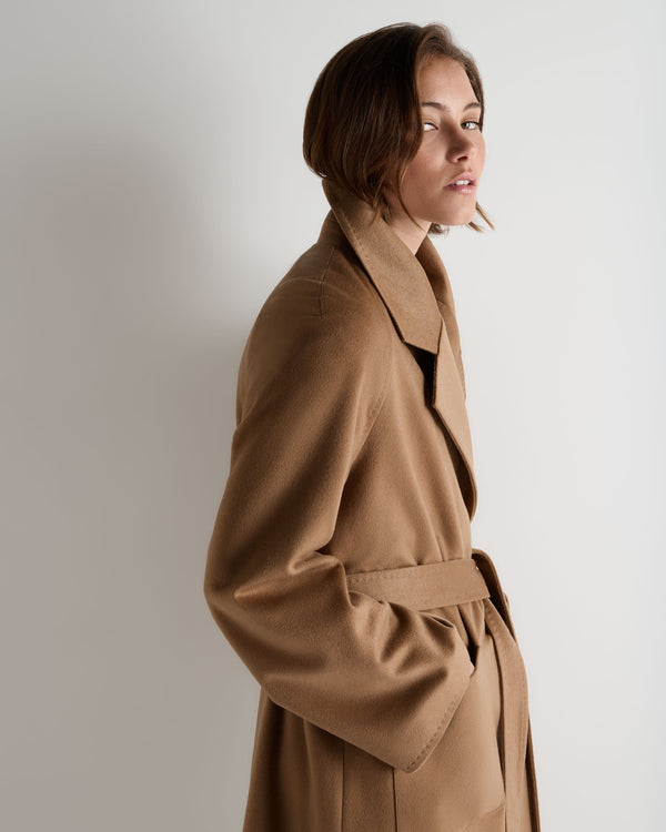 Women's Longline City Coat With Fur Trim 8