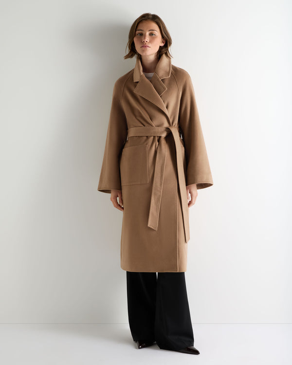 Women's Longline City Coat With Fur Trim 4