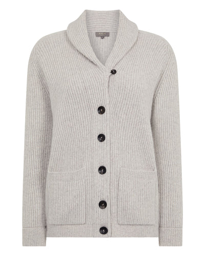 N.Peal Women's Kensington Cashmere Cardigan Cashmere Grey Melange