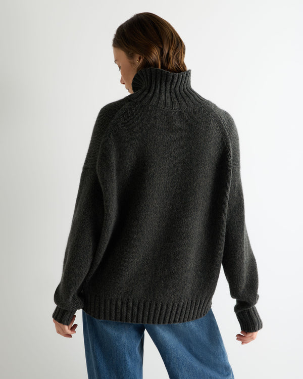 Women's Chunky Funnel Neck Cashmere Jumper  4