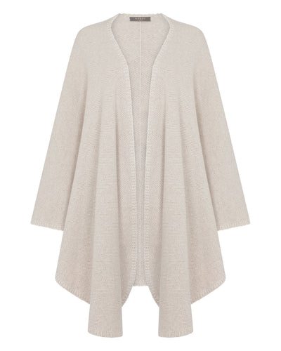 N.Peal Women's Herringbone Cashmere Cape Sand Brown