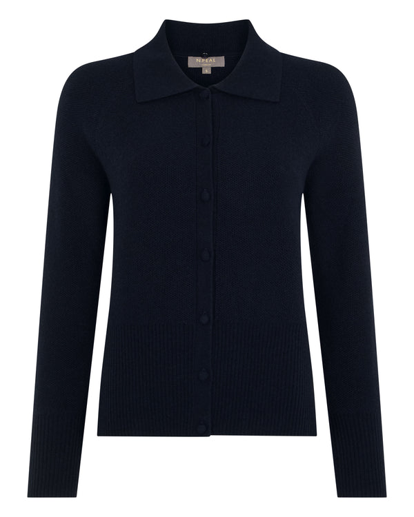 Women's Honeycomb Fur Trim Cashmere Cardigan 2