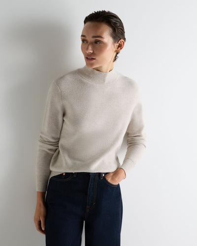 N.Peal Women's Honeycomb Knit Cashmere Jumper Pebble Grey