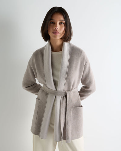 N.Peal Women's Milano Cashmere Cardigan Oat Grey