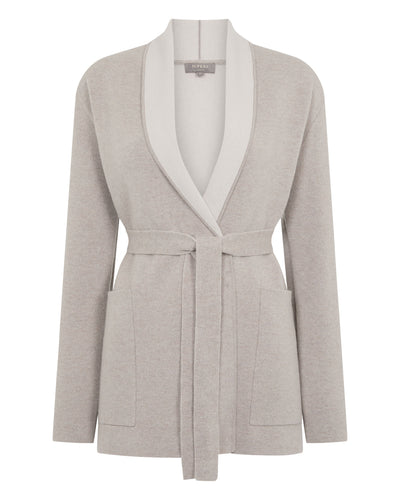 N.Peal Women's Milano Cashmere Cardigan Oat Grey