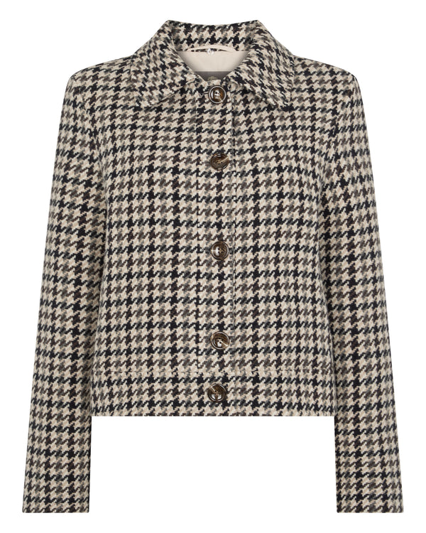 Women's Icon Dogtooth City Jacket With Fur Collar 2