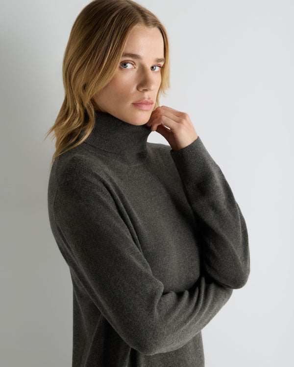 Women's Roll Neck Cashmere Jumper Dress  5