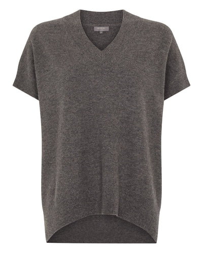 N.Peal Women's Honeycomb Sleeveless Cashmere Jumper Wood Smoke Brown