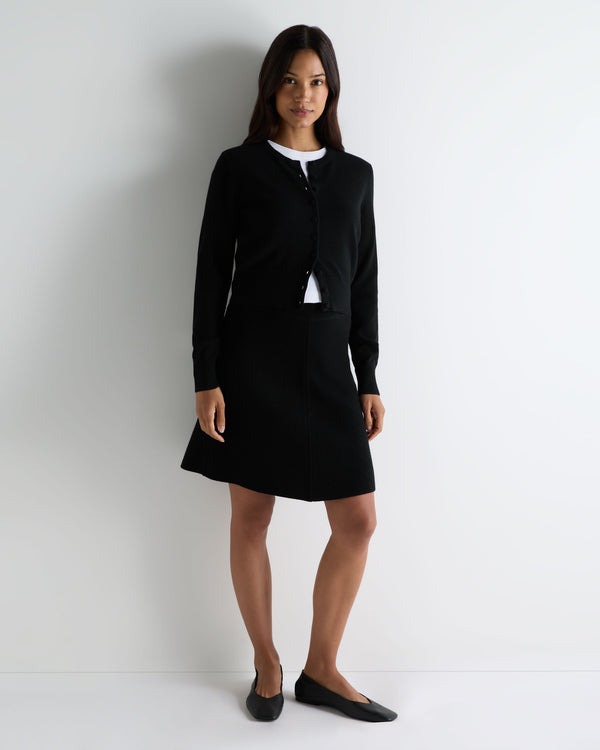 Women's Covered Button Cashmere Cardigan 3
