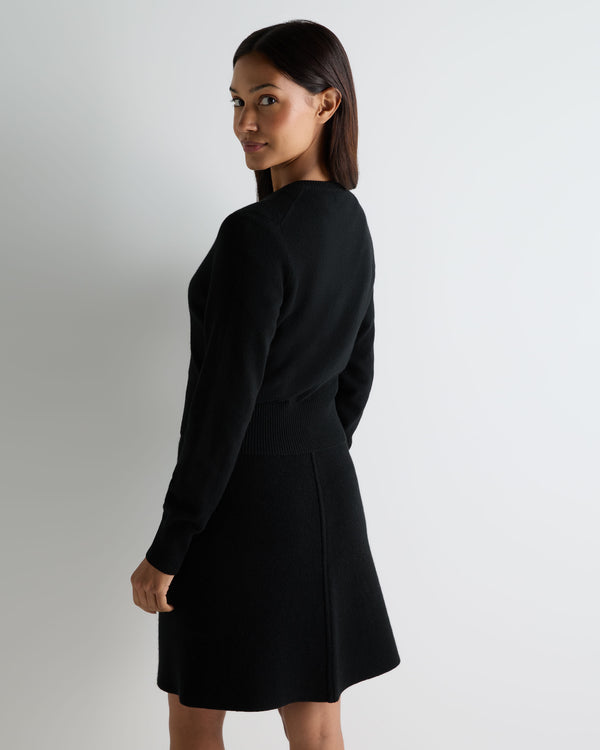 Women's Covered Button Cashmere Cardigan 4