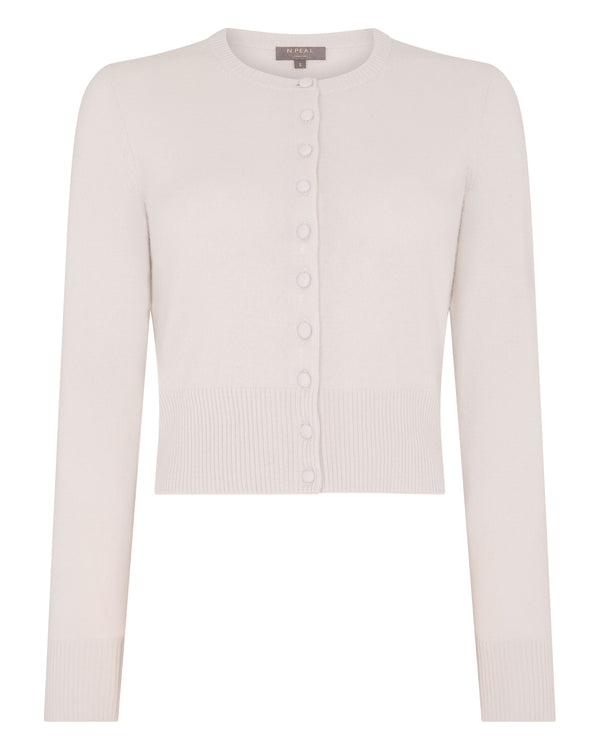 Women's Covered Button Cashmere Cardigan 2