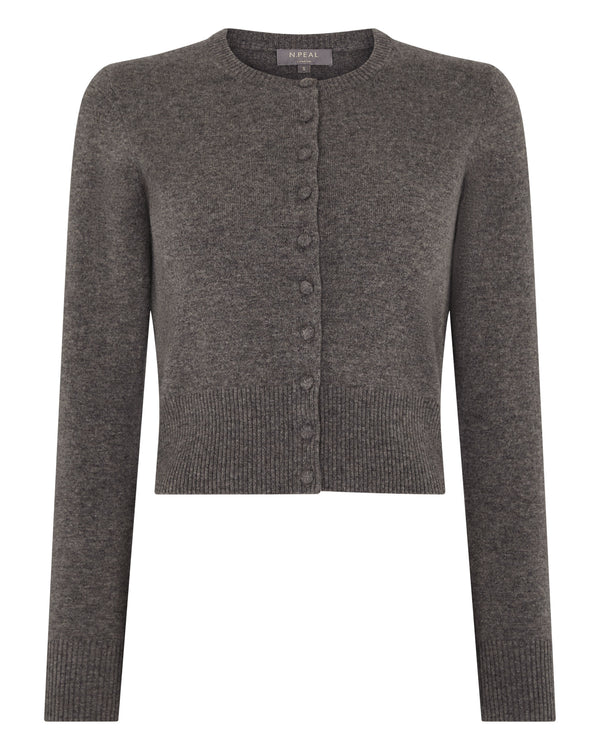 Women's Covered Button Cashmere Cardigan 2