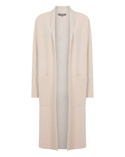 N.Peal Women's Double Face Robe Cashmere Cardigan Ecru White