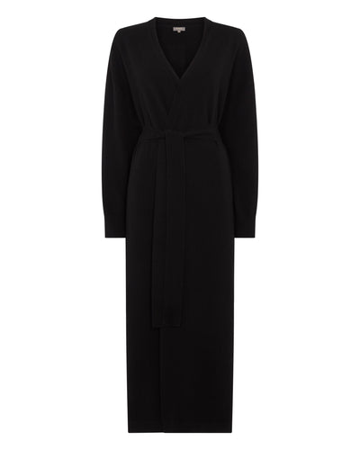 N.Peal Women's Maxi Cashmere Cardigan Black