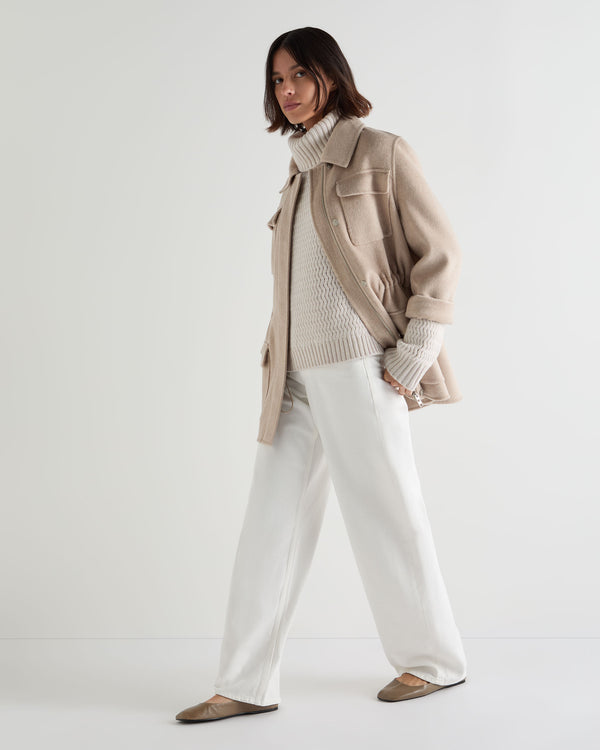 Women's Cashmere Chevron Roll Neck Cashmere Jumper With Lurex 3
