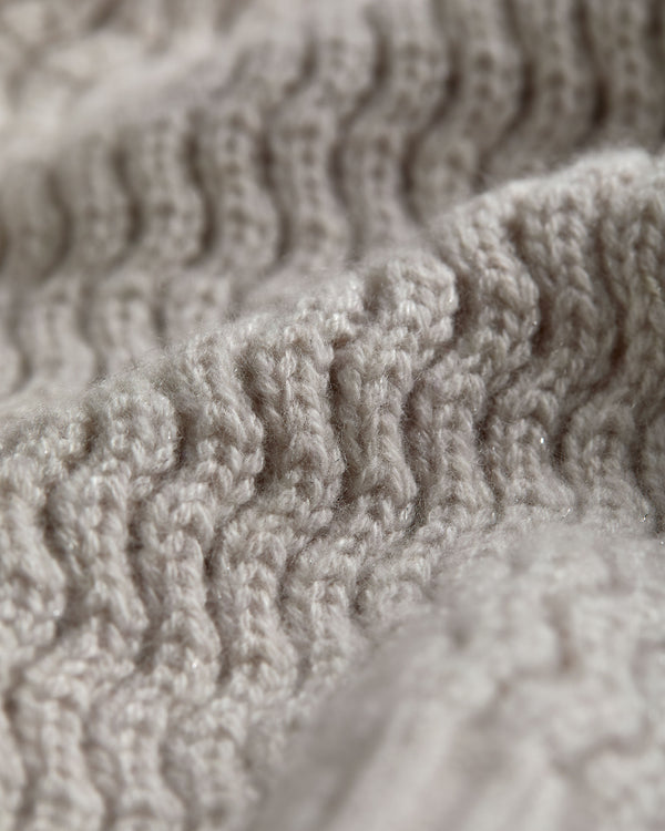 Women's Cashmere Chevron Roll Neck Cashmere Jumper With Lurex 8