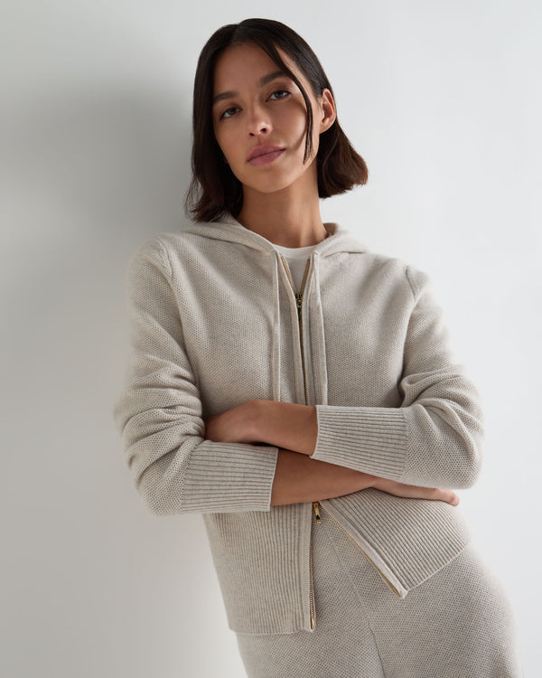 Women's Honeycomb Zipper Cashmere Hoodie 5