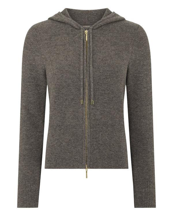 Women's Honeycomb Zipper Cashmere Hoodie 2