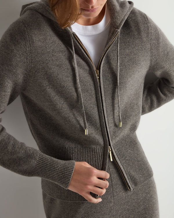 Women's Honeycomb Zipper Cashmere Hoodie 5