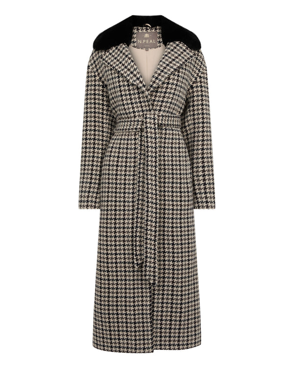Women's Icon Dogtooth City Coat With Fur Collar 10