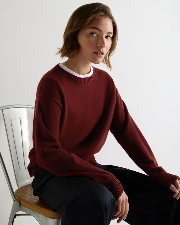 Women's Crop Boat Neck Cashmere Jumper 1