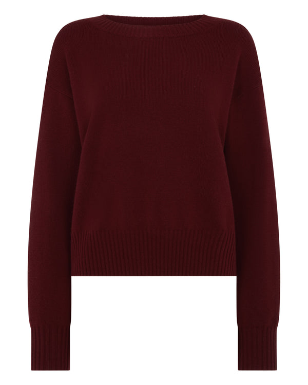 Women's Crop Boat Neck Cashmere Jumper 2