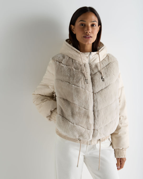Women's Fur Front Padded Jacket 1