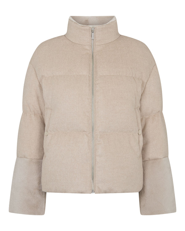 Women's Fur Cuff Padded Cashmere Jacket 2
