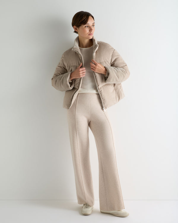 Women's Fur Cuff Padded Cashmere Jacket 3