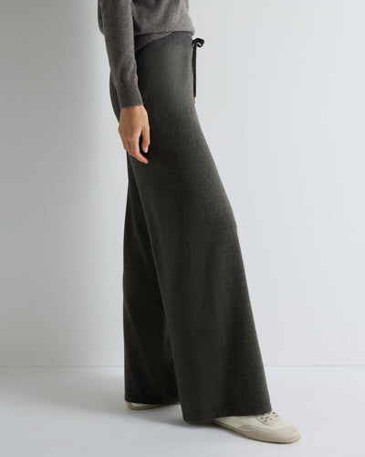 N.Peal Women's Jersey Cashmere Trousers Grey Moss