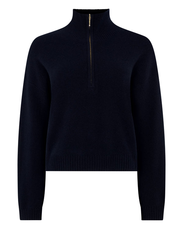 Women's Honeycomb Quarter-Zip Cashmere Jumper 2