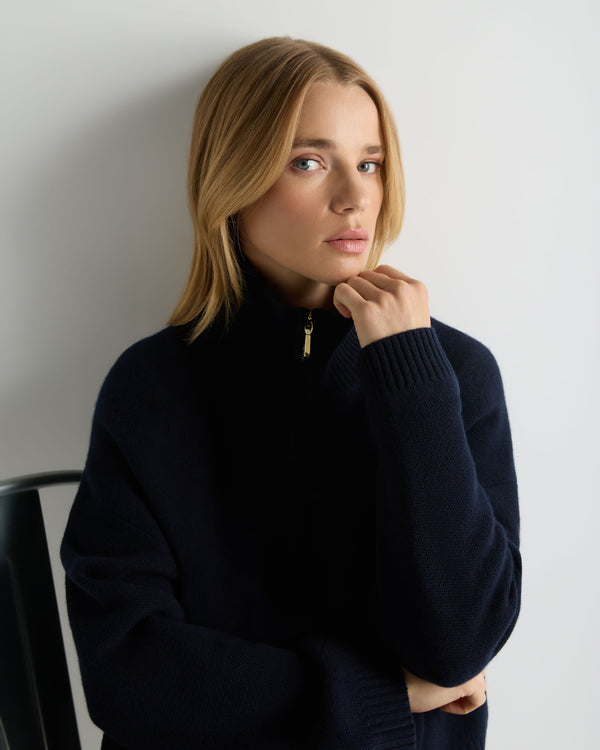 Women's Honeycomb Quarter-Zip Cashmere Jumper 5